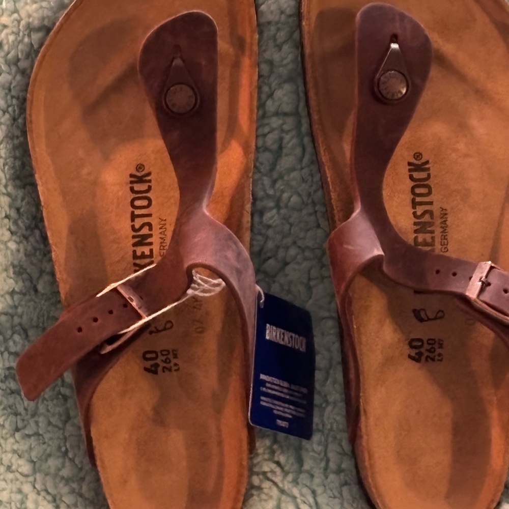 Birkenstock Brown Leather Toe-Post Sandals